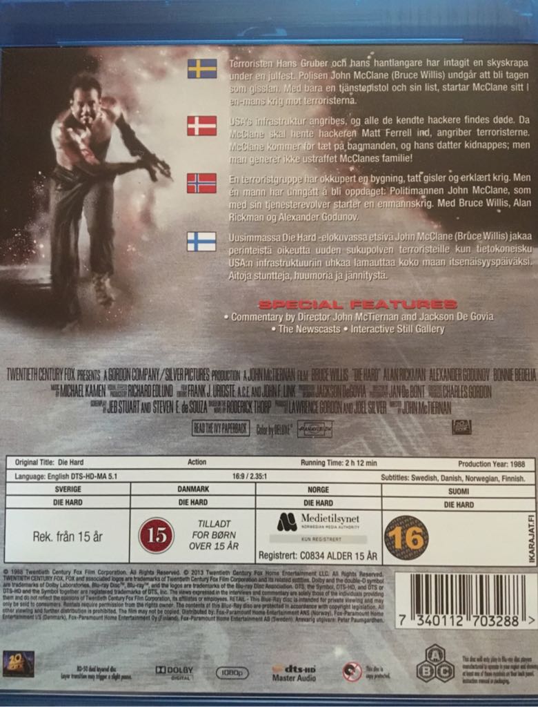 Die Hard 1 Blu-ray movie collectible [Barcode 7340112703288] - Main Image 2