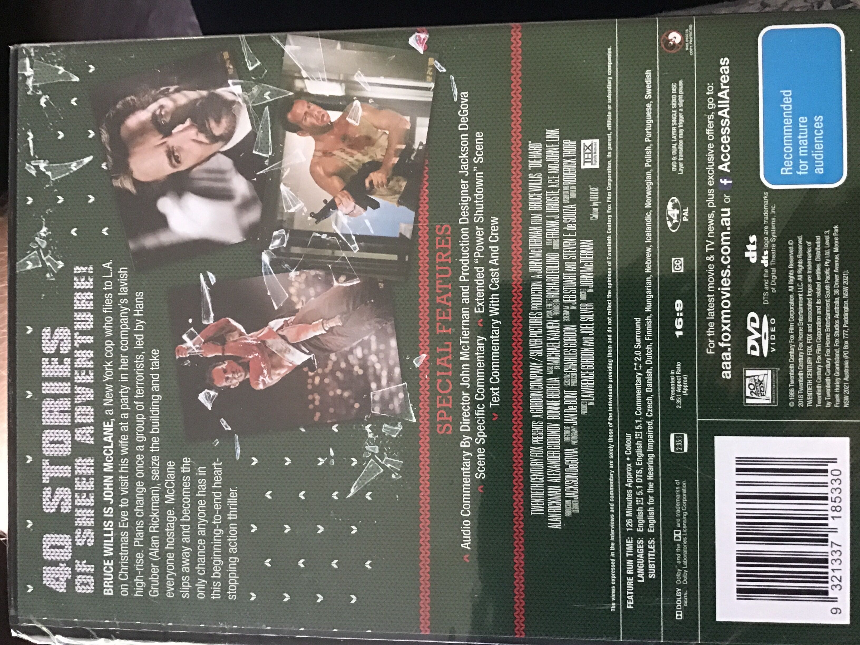 Die Hard 1 DVD movie collectible [Barcode 9321337011707] - Main Image 2