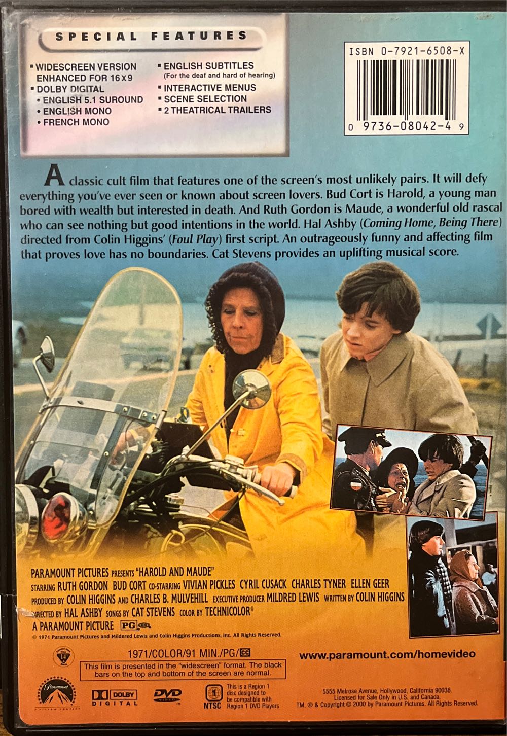 Harold and Maude DVD movie collectible [Barcode 097360804249] - Main Image 2