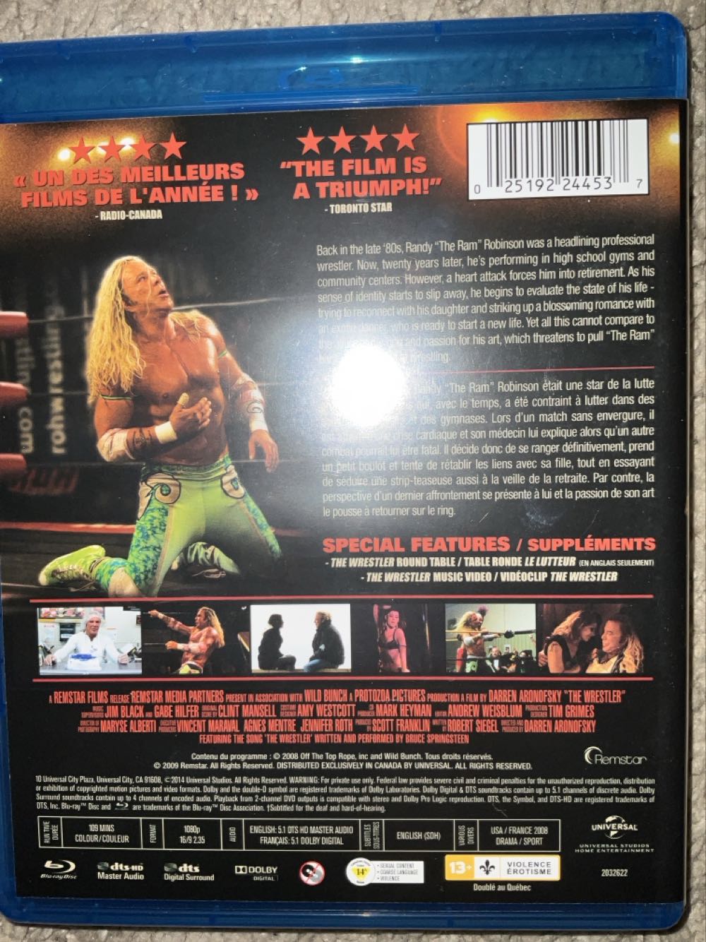 The Wrestler Blu-ray movie collectible [Barcode 025192244537] - Main Image 2