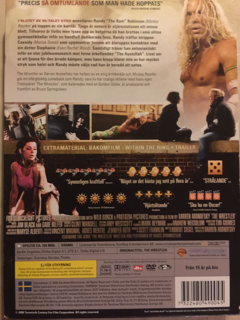 The Wrestler DVD movie collectible [Barcode 7322480490045] - Main Image 2