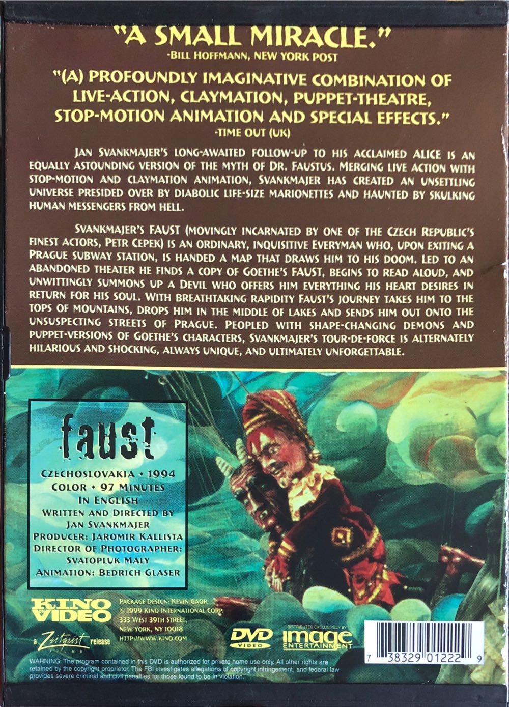 Faust DVD movie collectible [Barcode 738329012229] - Main Image 2