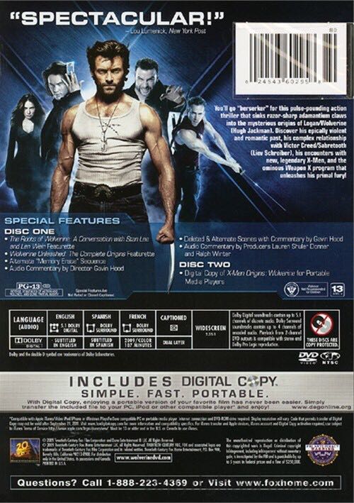 X-Men Origins: Wolverine DVD movie collectible [Barcode 024543602965] - Main Image 2