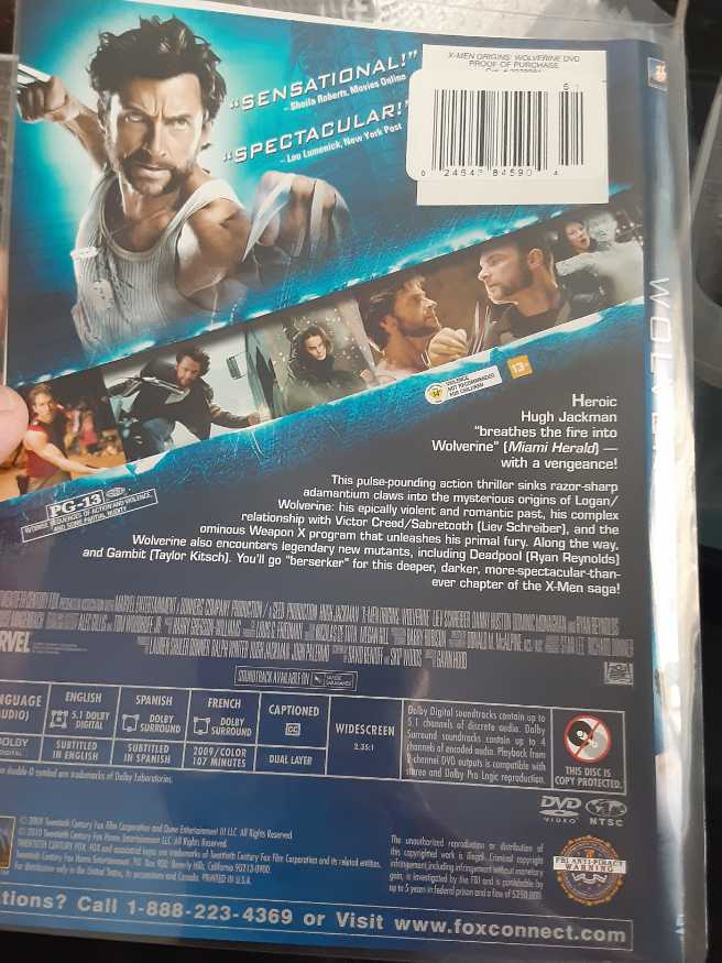 X-Men Origins: Wolverine DVD movie collectible [Barcode 024543845904] - Main Image 3