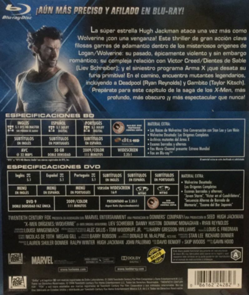 X-Men 4 OriginsWolverine Blu-ray movie collectible [Barcode 086162242823] - Main Image 2