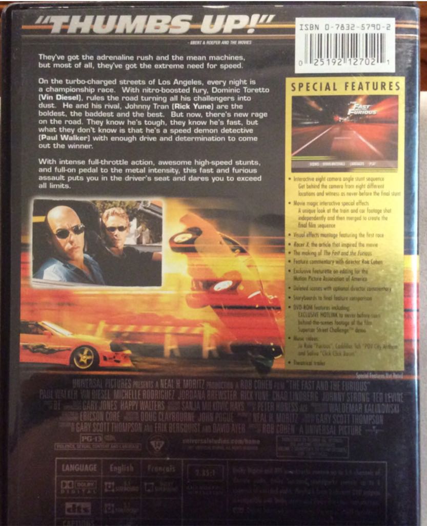 The Fast and the Furious DVD movie collectible - Main Image 2