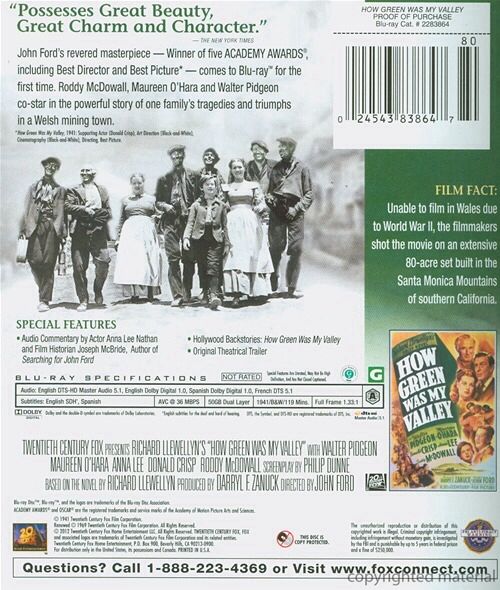 How Green Was My Valley Blu-ray movie collectible [Barcode 024543838647] - Main Image 2