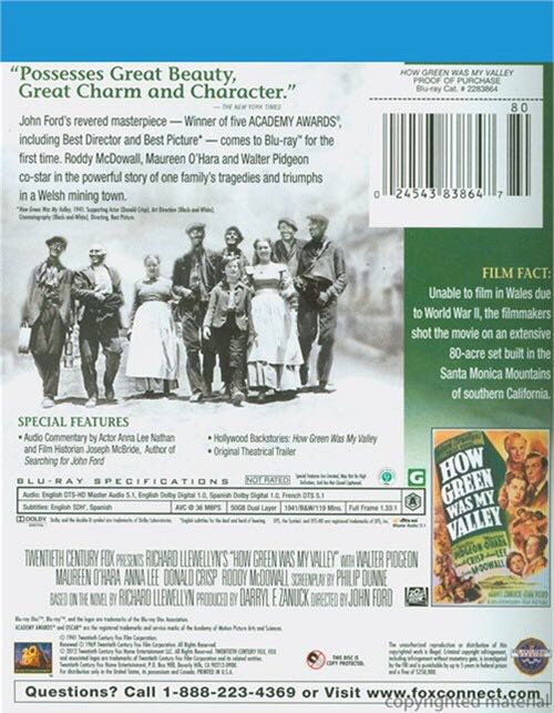 How Green Was My Valley Blu-ray movie collectible [Barcode 024543839200] - Main Image 2