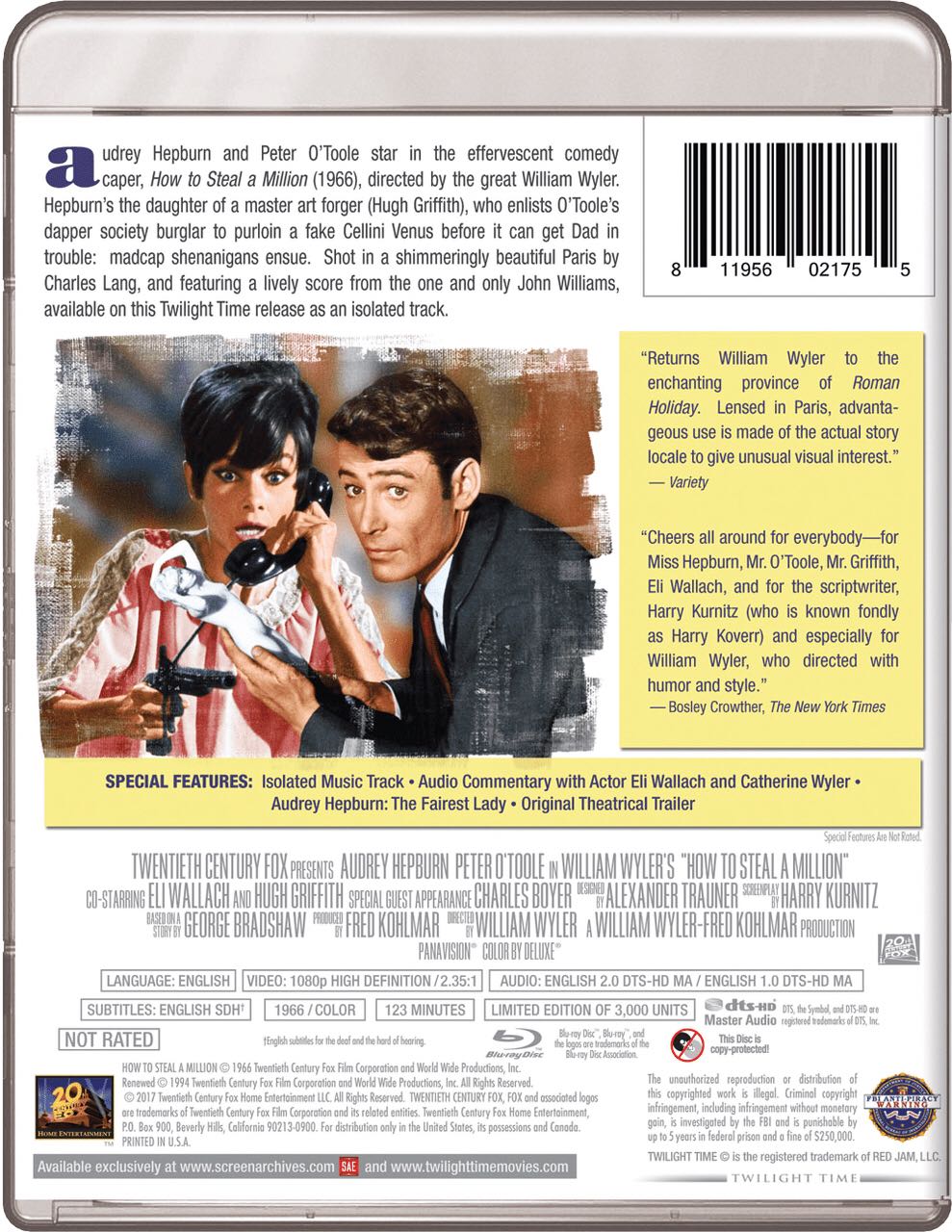 How to Steal a Million Digital Copy movie collectible [Barcode 811956021755] - Main Image 2
