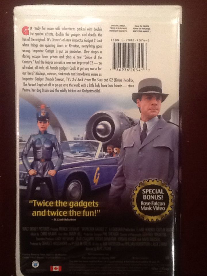 Inspector Gadget 2 VHS movie collectible [Barcode 786936203417] - Main Image 2