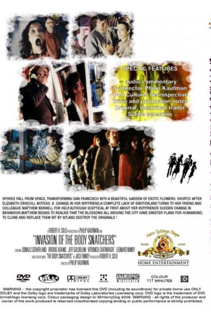 Invasion Of The Body Snatchers DVD-R movie collectible [Barcode 883904250814] - Main Image 2