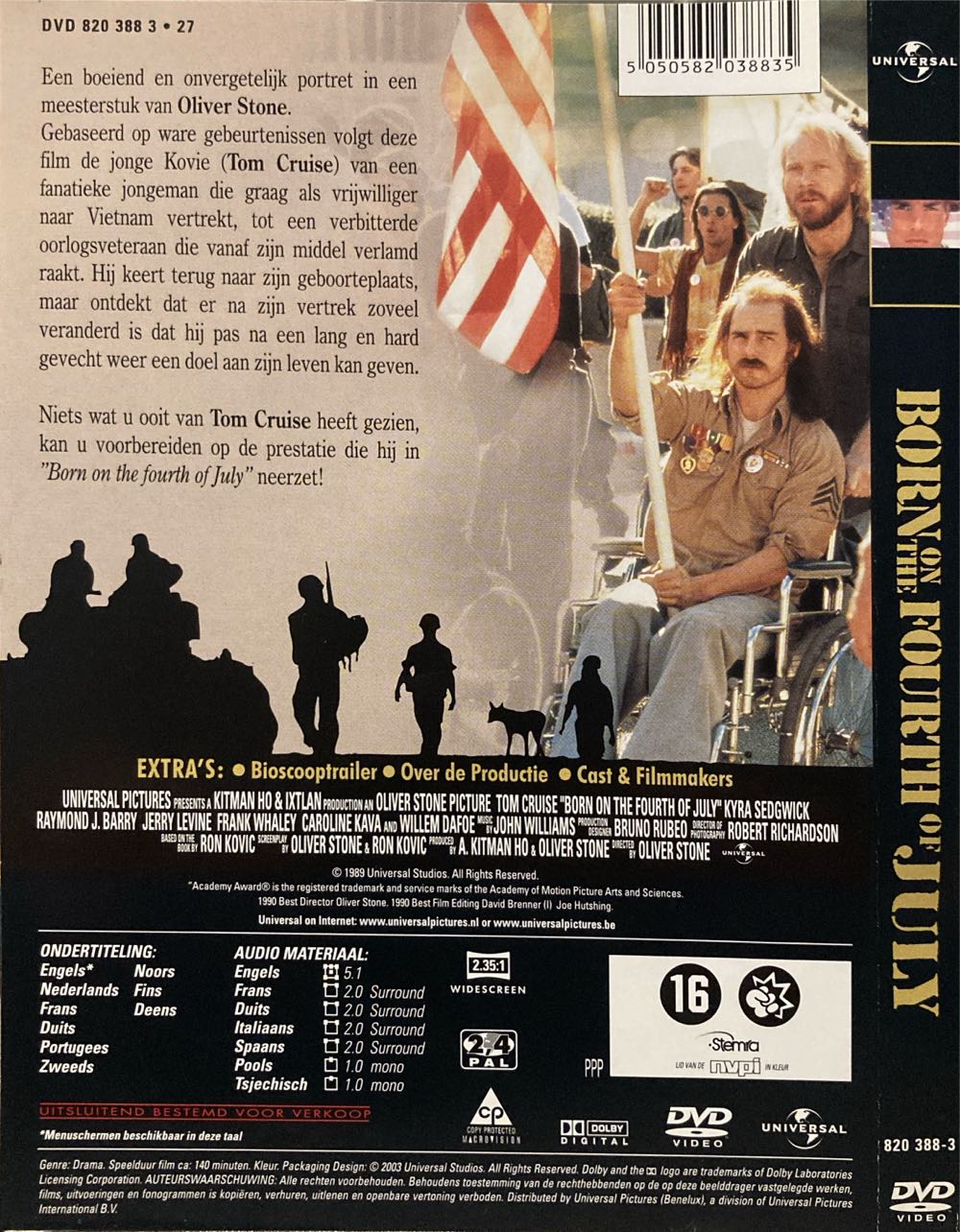 Born On The Fourth Of July DVD movie collectible [Barcode 5050582038835] - Main Image 2