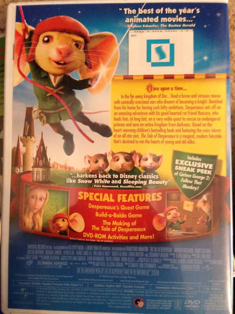 The Tale of Despereaux Digital Copy movie collectible [Barcode 33360546] - Main Image 2