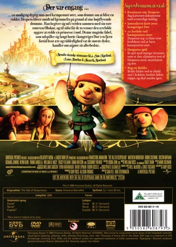 The Tale of Despereaux DVD movie collectible [Barcode 5050582608830] - Main Image 2