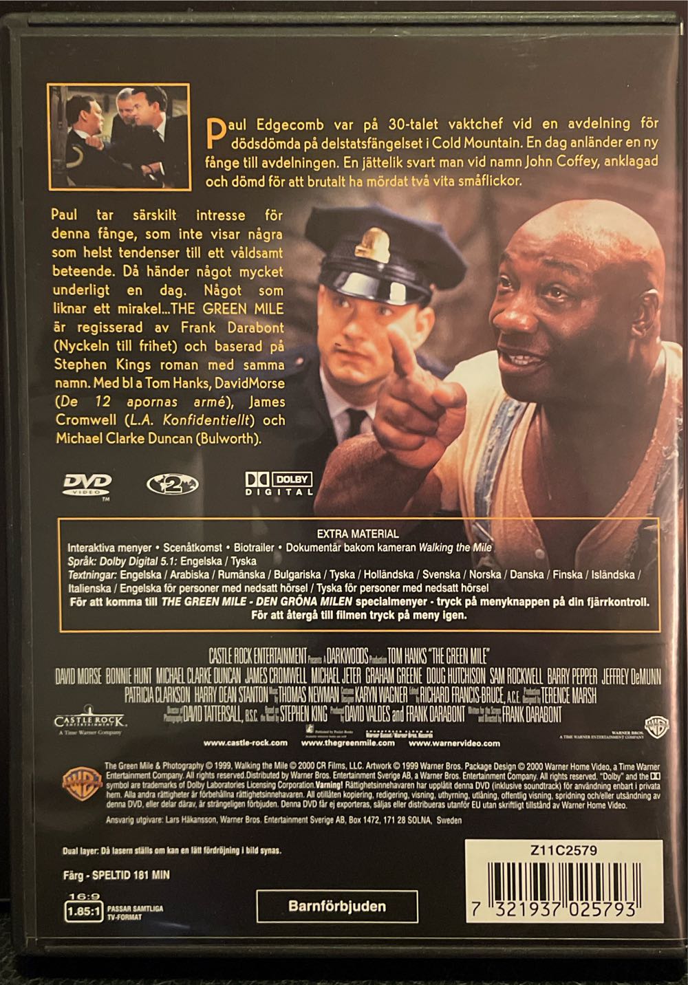 Den gröna milen DVD movie collectible [Barcode 7321937025793] - Main Image 2