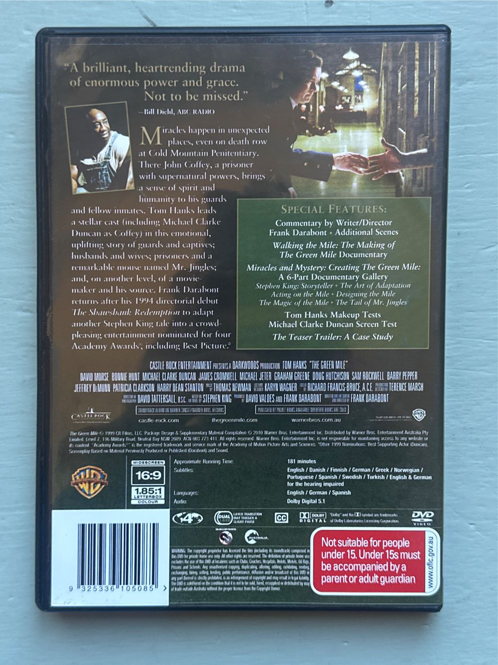 The Green Mile DVD movie collectible [Barcode 9325336105085] - Main Image 2