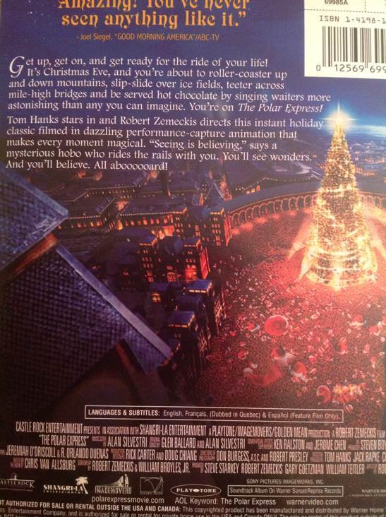 The Polar Express DVD movie collectible [Barcode 012569699854] - Main Image 2