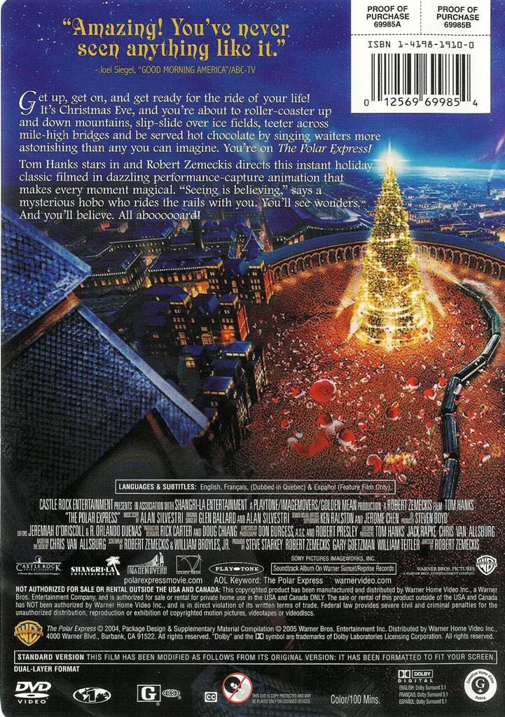 Polar Express, The DVD movie collectible [Barcode 012569699885] - Main Image 2