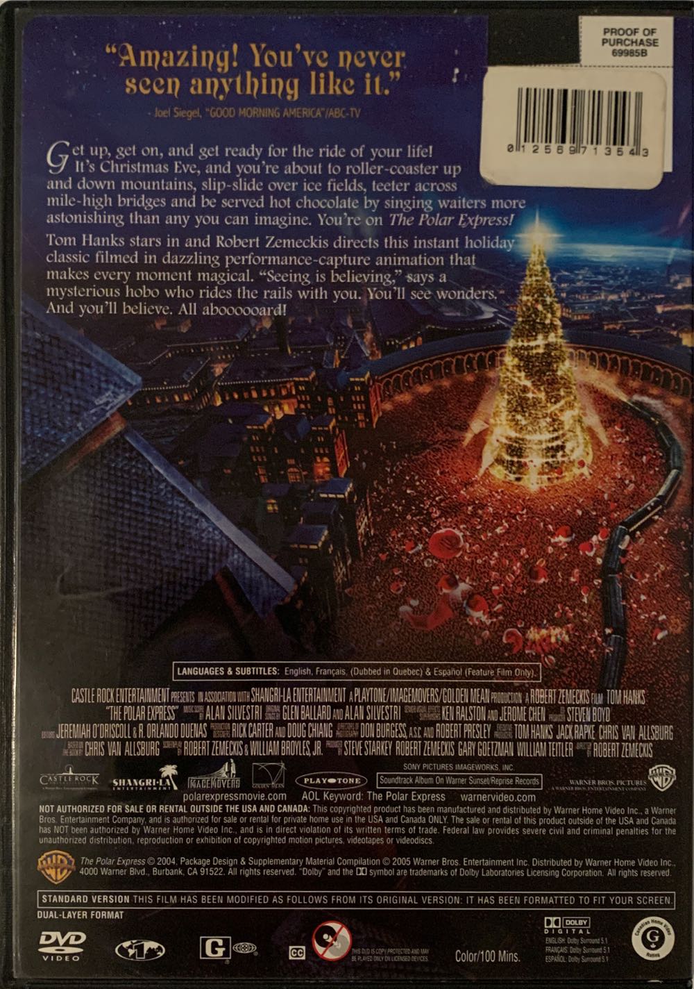 The Polar Express DVD movie collectible [Barcode 012569713543] - Main Image 2