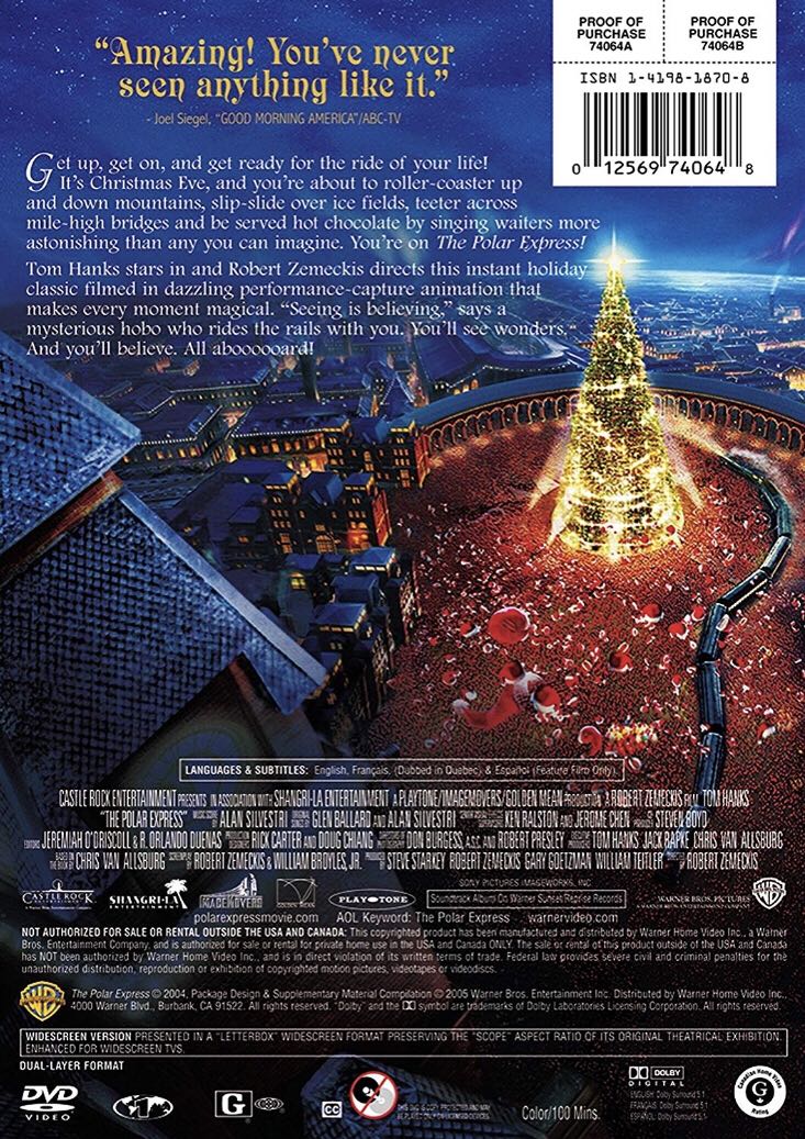 Polar Express, The DVD movie collectible [Barcode 012569713550] - Main Image 2
