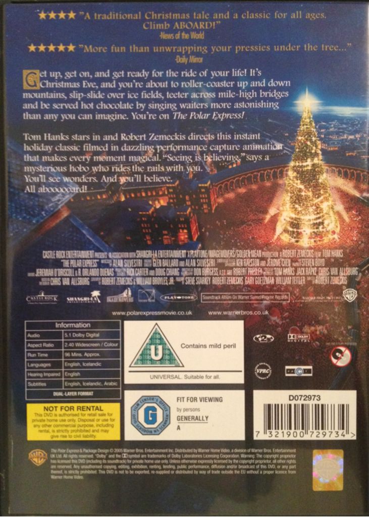 The Polar Express DVD movie collectible [Barcode 7321900729734] - Main Image 2