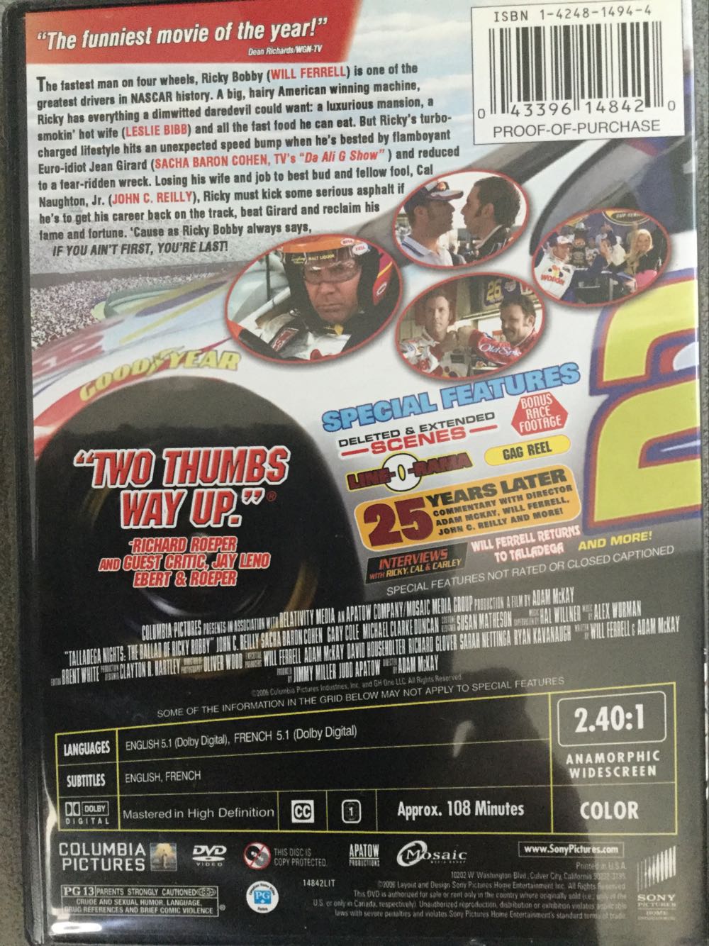 Talladega Nights: The Ballad of Ricky Bobby DVD movie collectible [Barcode 043396148420] - Main Image 3