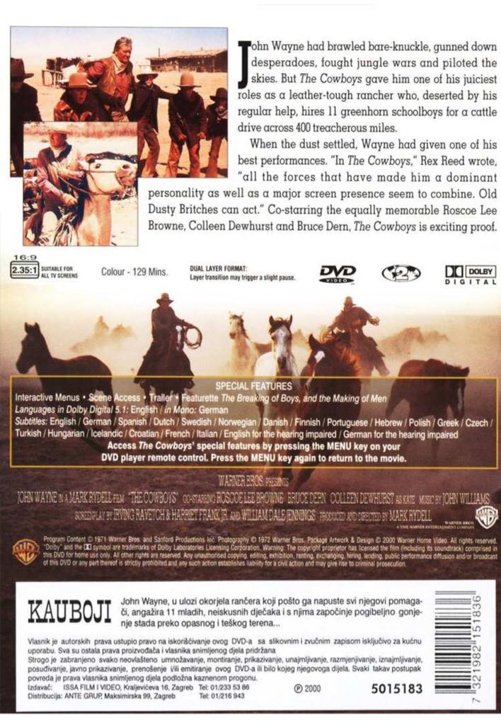 The Cowboys X DVD movie collectible [Barcode 0085391145356] - Main Image 2