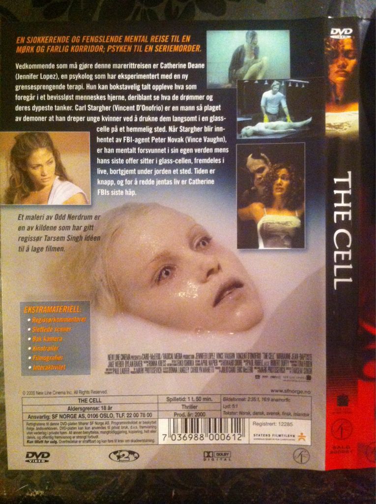 The Cell DVD movie collectible [Barcode 7036988000612] - Main Image 2