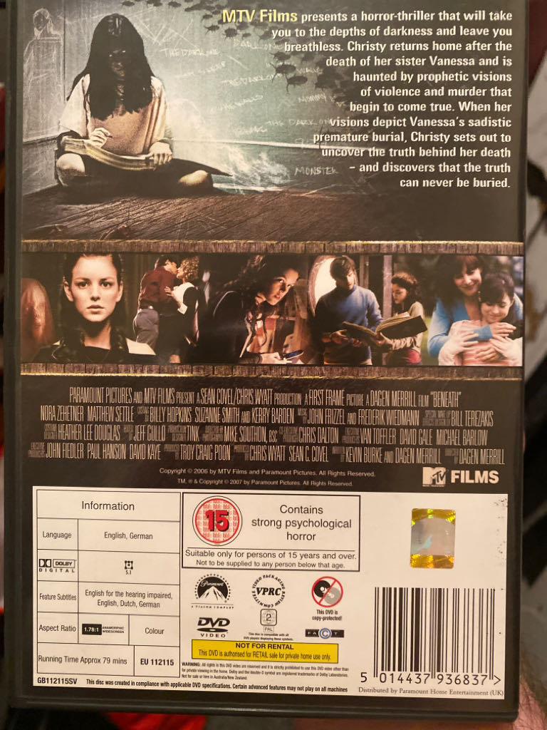 Beneath Digital Copy movie collectible [Barcode 5014437936837] - Main Image 2