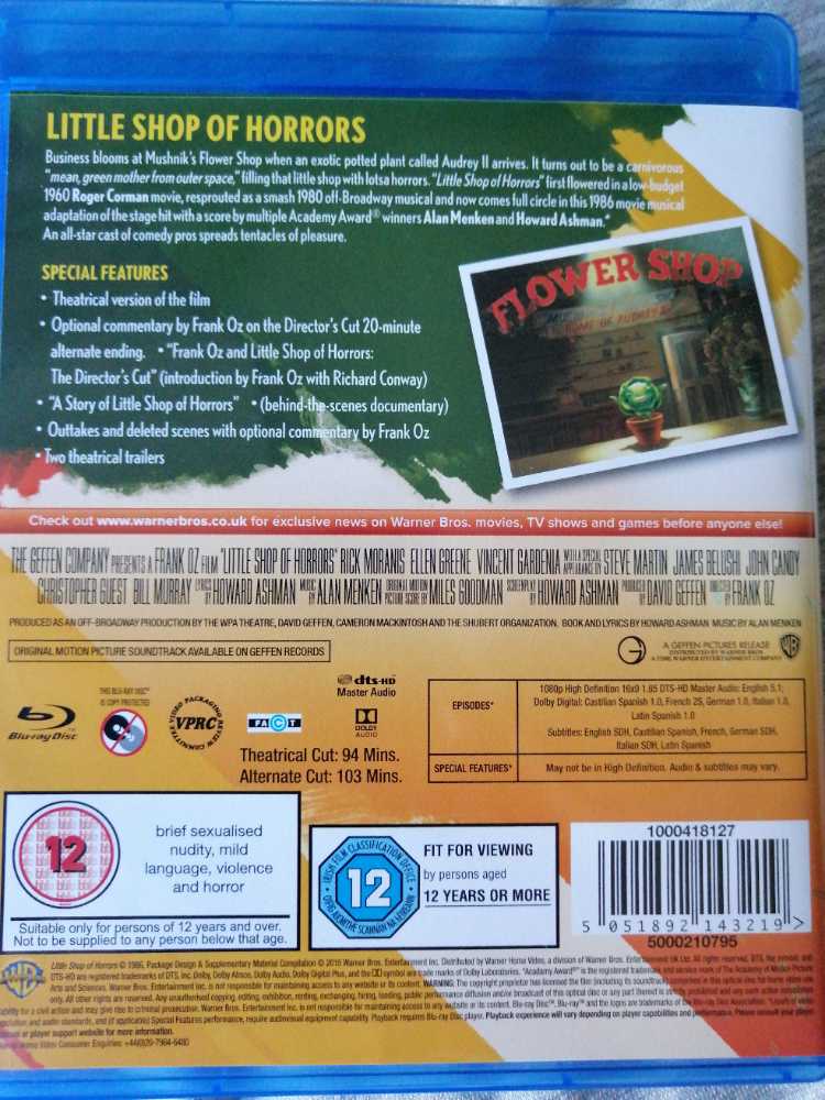 Little Shop of Horrors Blu-ray movie collectible [Barcode 5051892143219] - Main Image 3