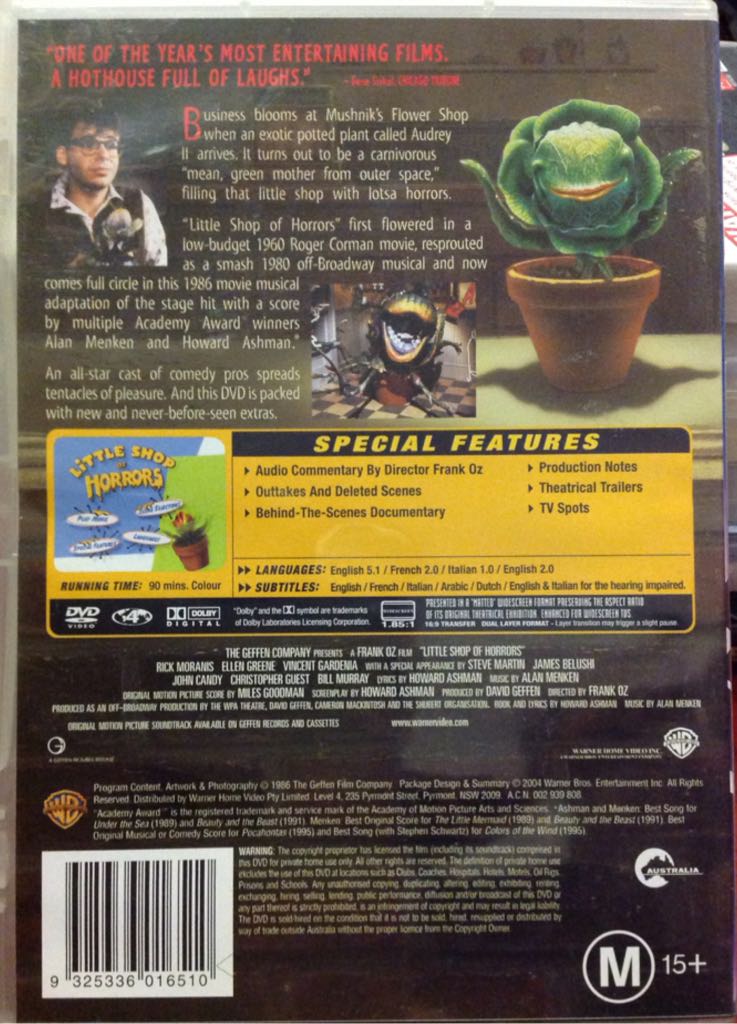Little Shop of Horrors DVD movie collectible [Barcode 9325336016510] - Main Image 2