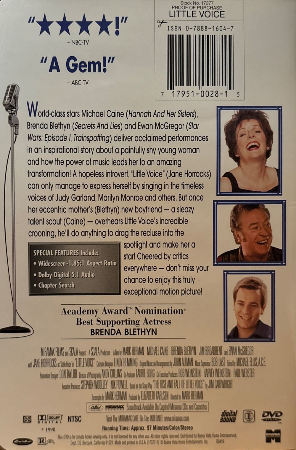 Little Voice DVD movie collectible [Barcode 717951002815] - Main Image 4