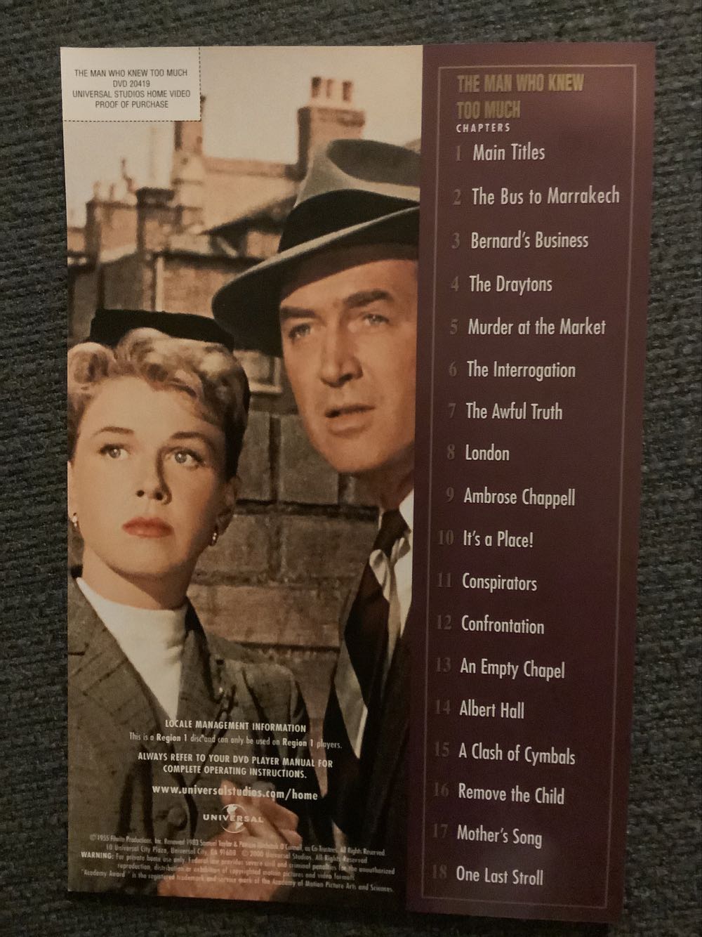 The Man Who Knew Too Much DVD movie collectible [Barcode 025192041921] - Main Image 3