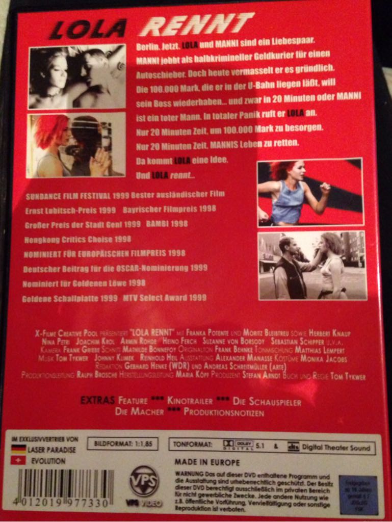 Lola rennt DVD movie collectible [Barcode 4012019977330] - Main Image 2