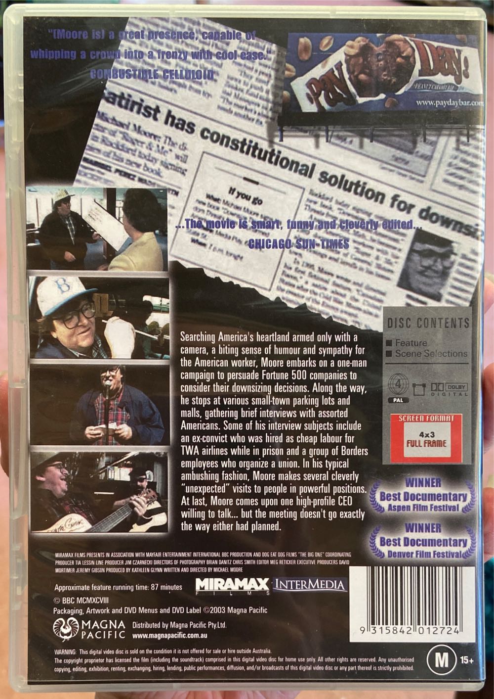 The Big One, Michael Moore (Documentary) DVD movie collectible [Barcode 9315842012724] - Main Image 3