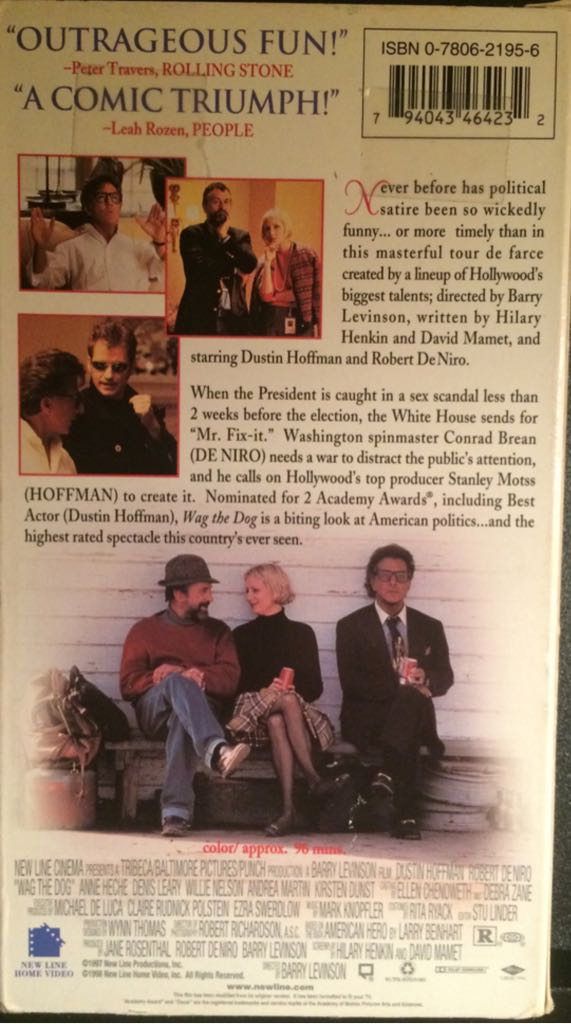 Wag the Dog VHS movie collectible [Barcode 794043464232] - Main Image 2