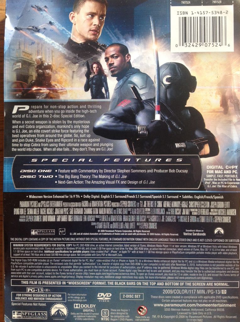 G I Joe The Rise of Cobra DVD SteelBook DVD movie collectible [Barcode 032429075246] - Main Image 2