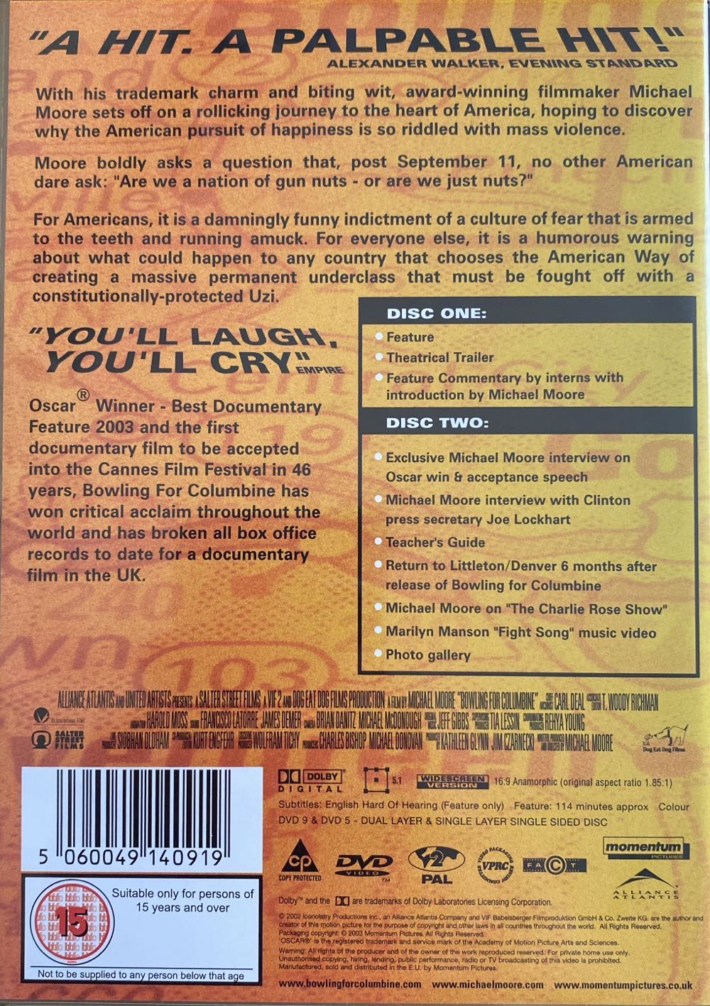 Bowling for Columbine DVD movie collectible [Barcode 021616888264] - Main Image 2