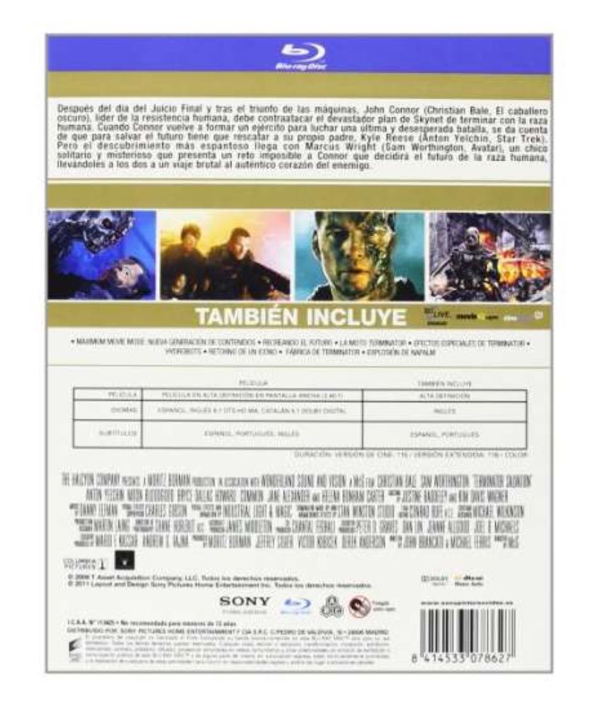 Terminator Salvation Blu-ray movie collectible [Barcode 8414533078627] - Main Image 2