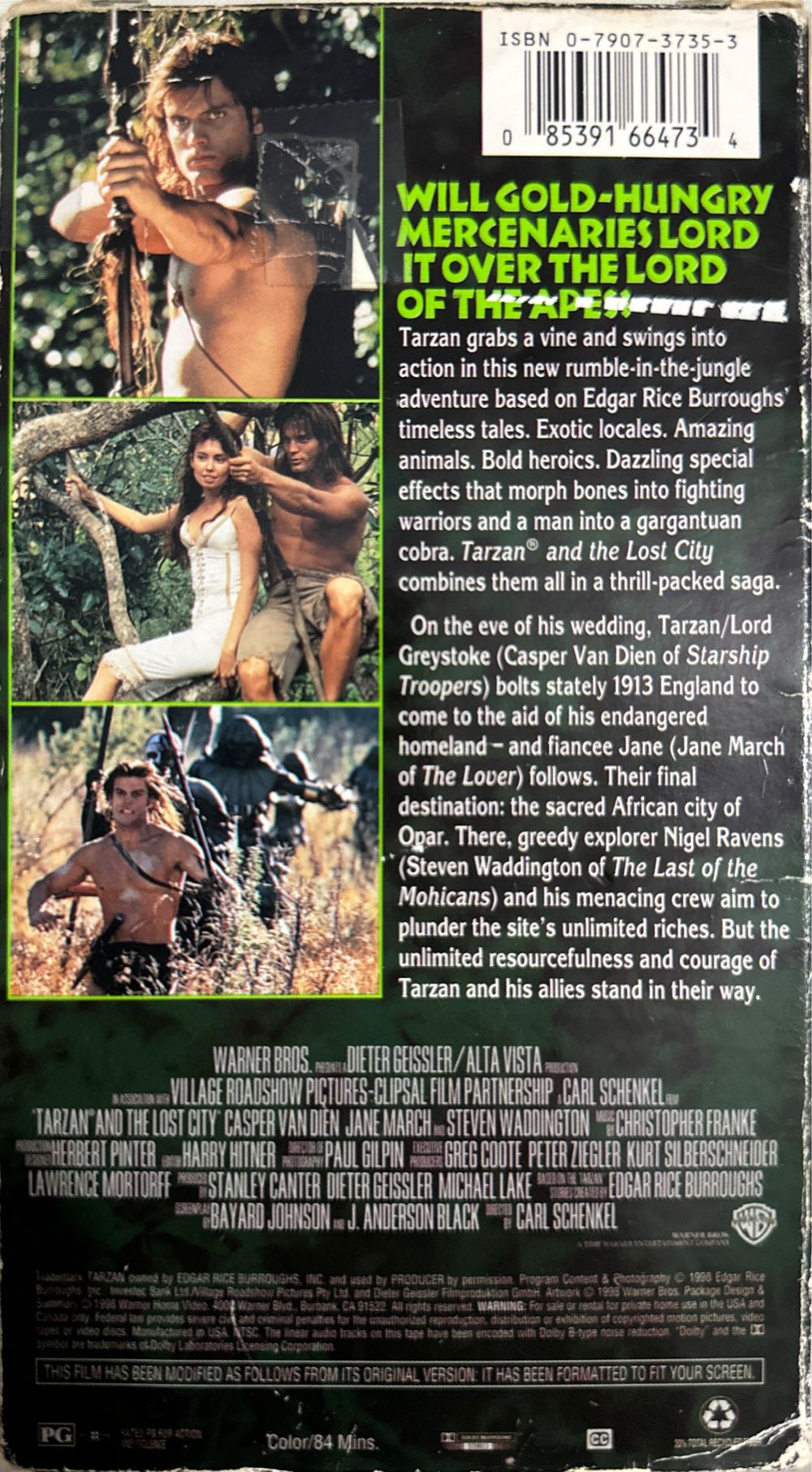 Tarzan and the Lost City VHS movie collectible [Barcode 085391664734] - Main Image 2