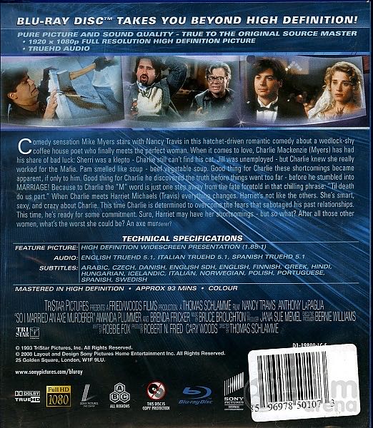 So I Married an Axe Murderer Blu-ray movie collectible [Barcode 9317731060380] - Main Image 2