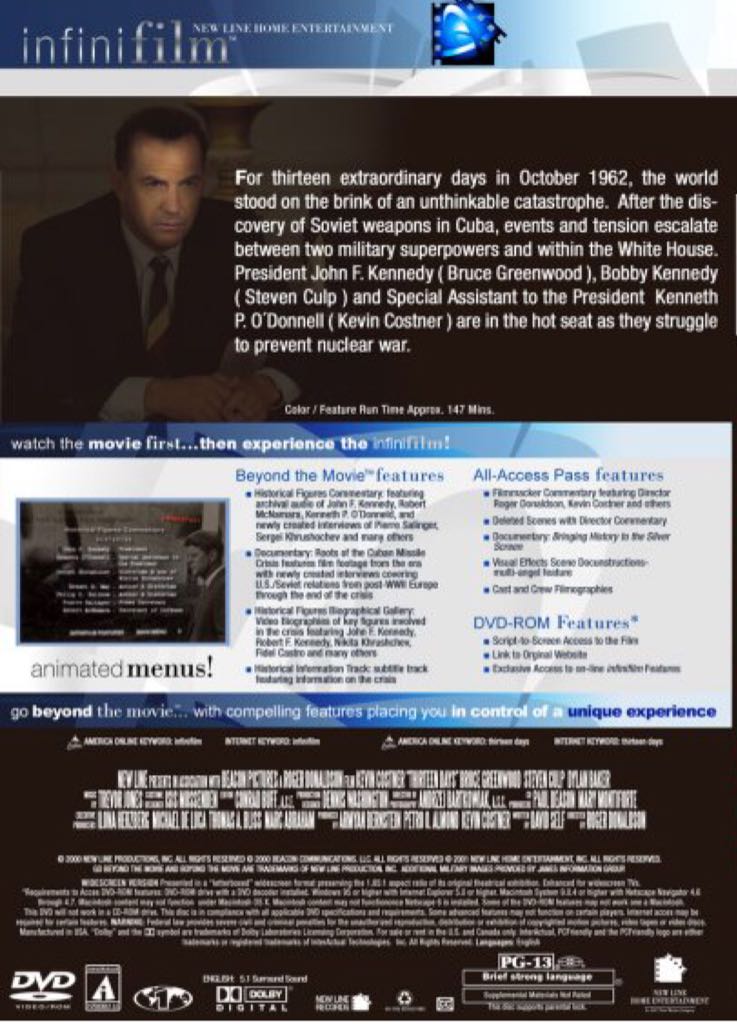 Thirteen Days DVD movie collectible [Barcode 1197034520228] - Main Image 2