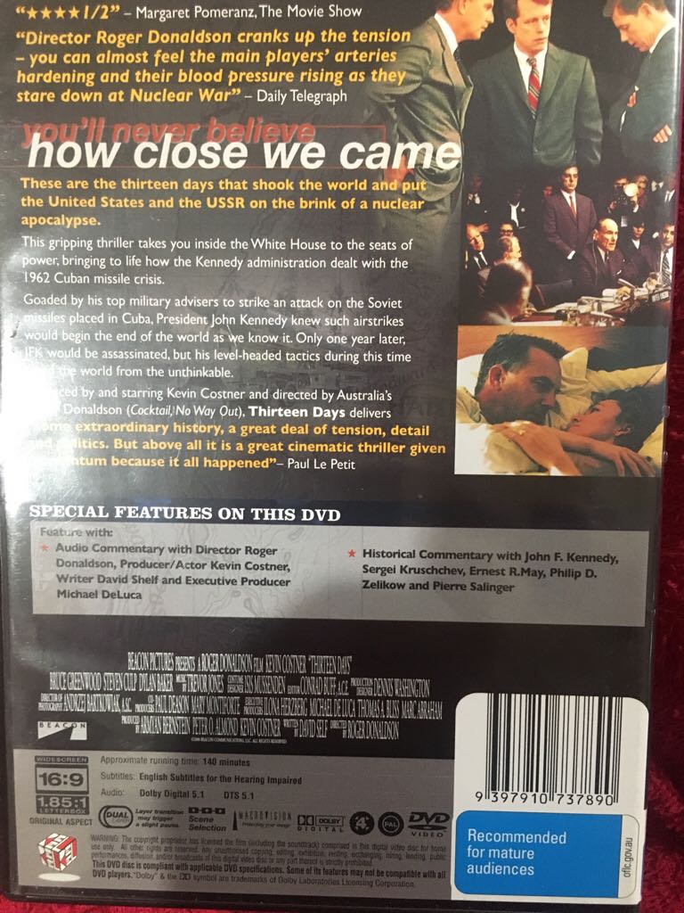 Thirteen Days DVD movie collectible [Barcode 9397910737890] - Main Image 2