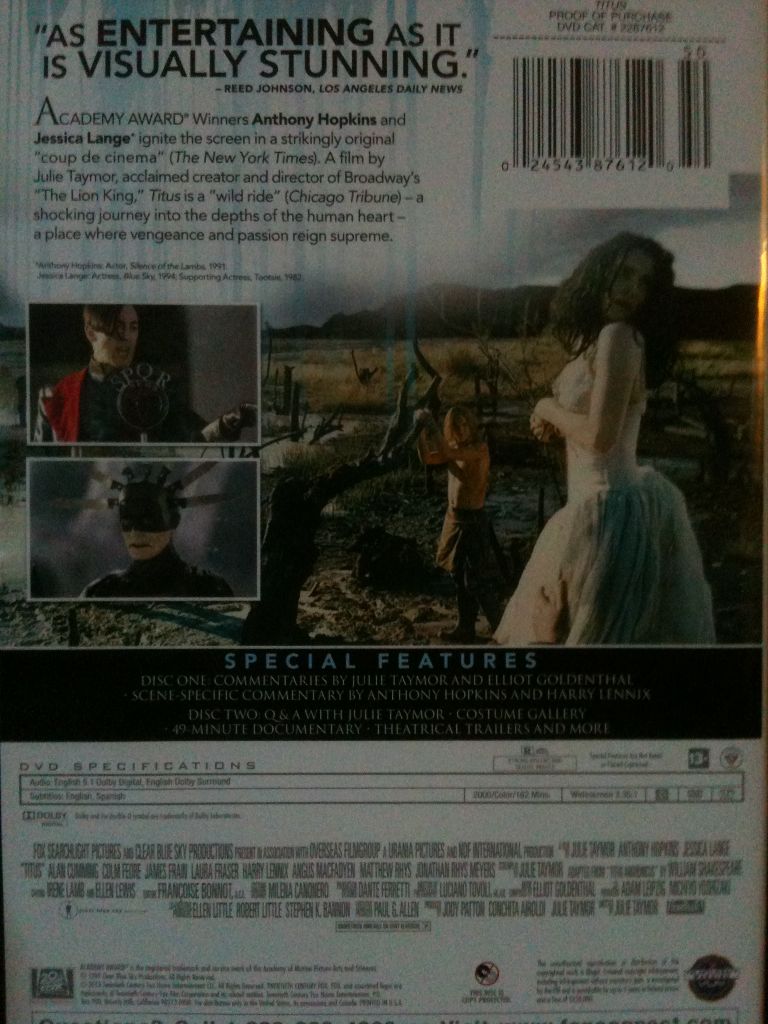 Titus DVD movie collectible [Barcode 024543876120] - Main Image 2