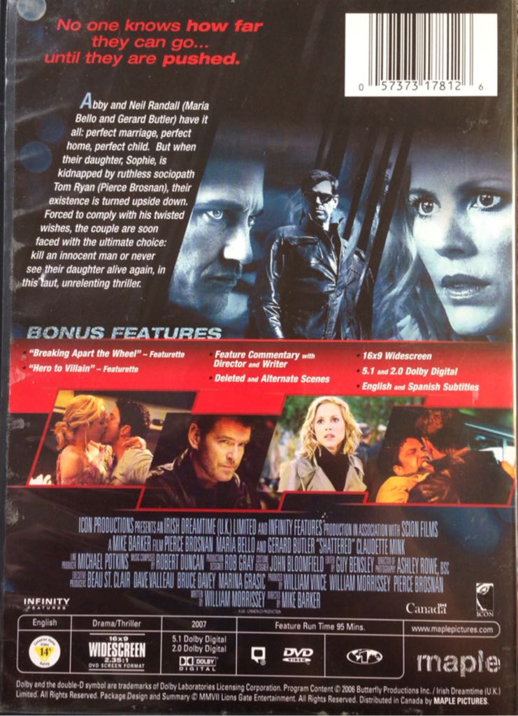 Shattered DVD movie collectible [Barcode 057373178126] - Main Image 2