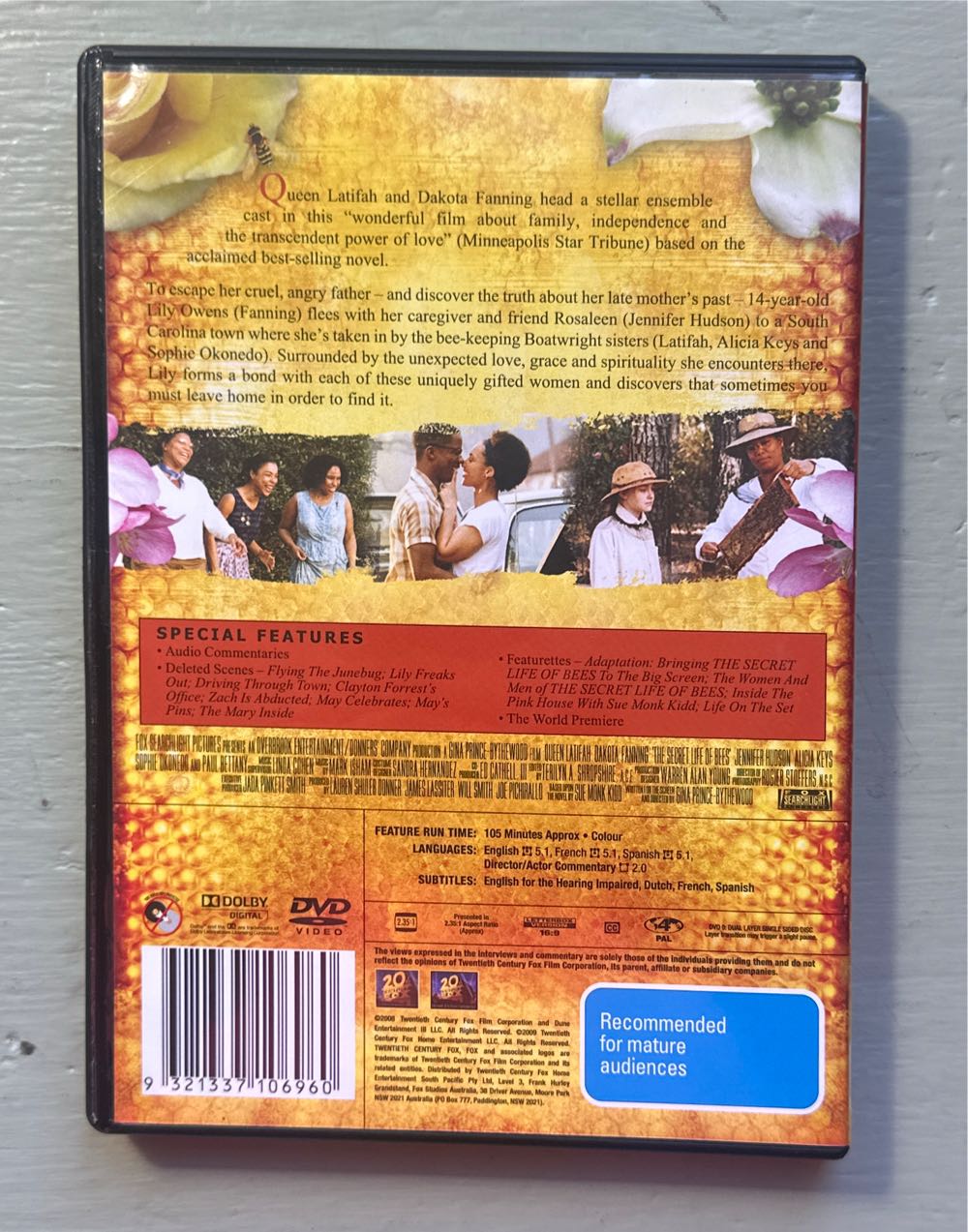 The Secret Life of Bees DVD movie collectible [Barcode 9321337106960] - Main Image 2