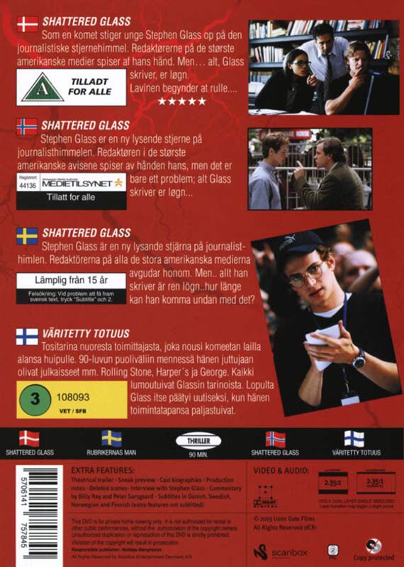 Shattered Glass Digital Copy movie collectible [Barcode 5706102357848] - Main Image 2