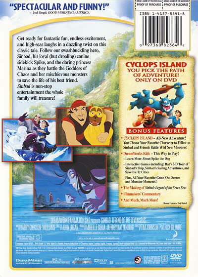 Sinbad: Legend of the Seven Seas DVD movie collectible [Barcode 097360823646] - Main Image 2