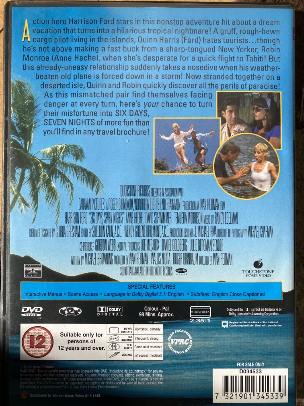 Six Days, Seven Nights Fandango at Home movie collectible [Barcode 7321901345339] - Main Image 4