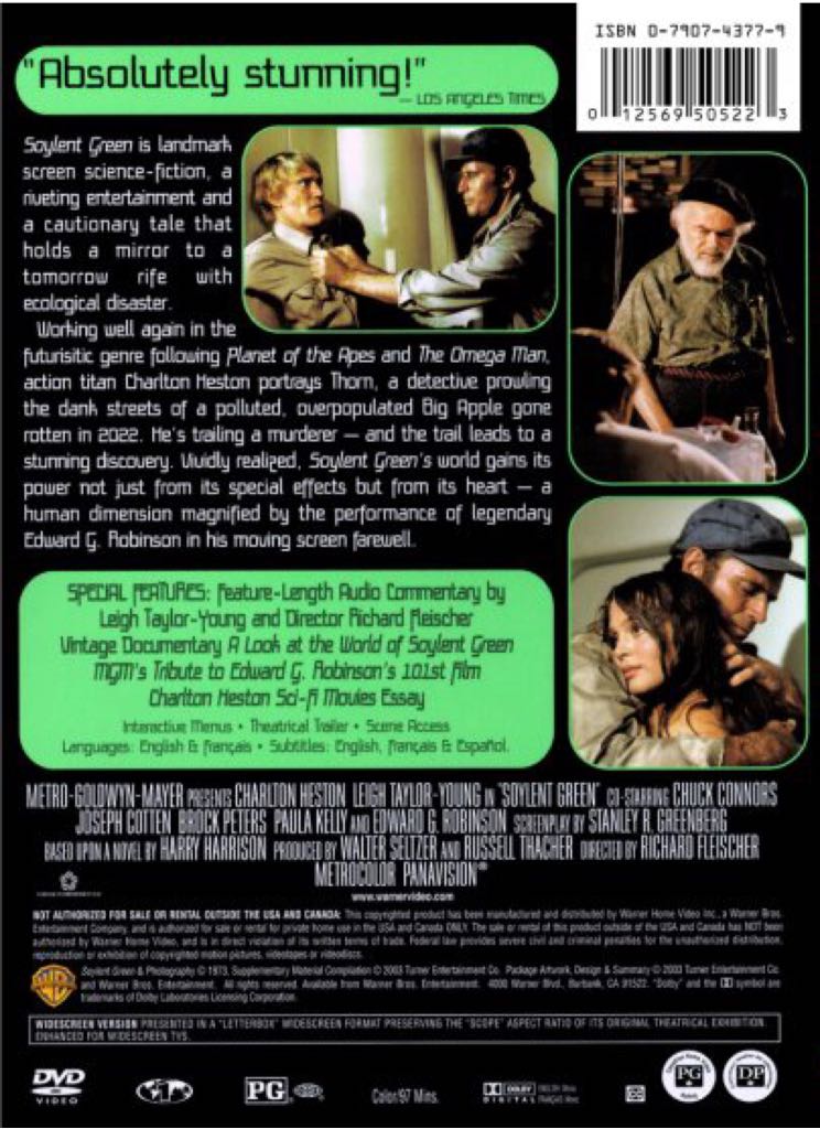 Soylent Green DVD movie collectible [Barcode 012569505223] - Main Image 2